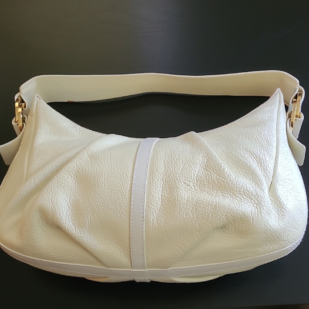 Bulgari Cream Hobo Bag with Gold Accents - Picture 3 of 15